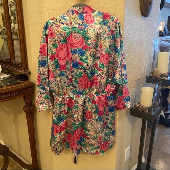 Vtg VICTORIA’S SECRET Multicolor 3-Piece Floral Slip Robe Set Size M/L - Picture 6 of 10